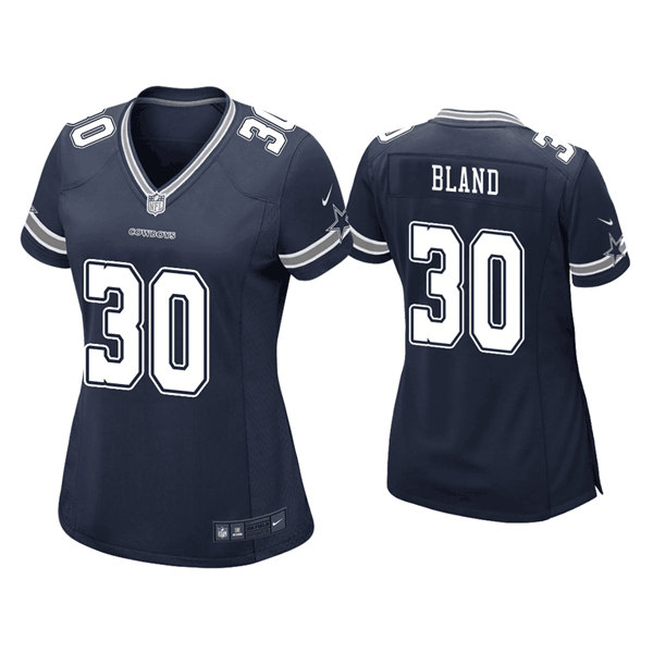 Women's Dallas Cowboys #30 DaRon Bland Navy Stitched Game Jersey(Run Small)