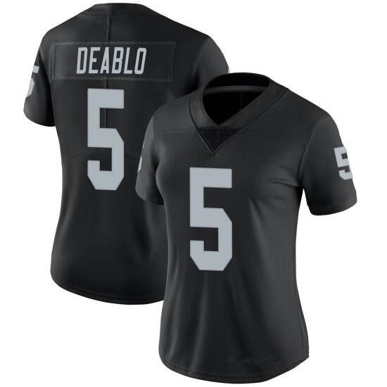 Women's Oakland Raiders#5 Divine Deablo Black Vapor Untouchable Limited Stitched Jersey(Run Small)