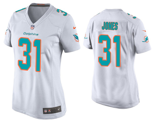 Women's Miami Dolphins #31 Byron Jones 2020 White Stitched Jersey(Run Small)