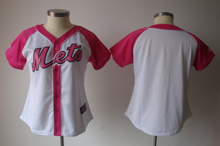 Women's New York Mets Blank Pink Splash Fashion Stitched MLB Jersey
