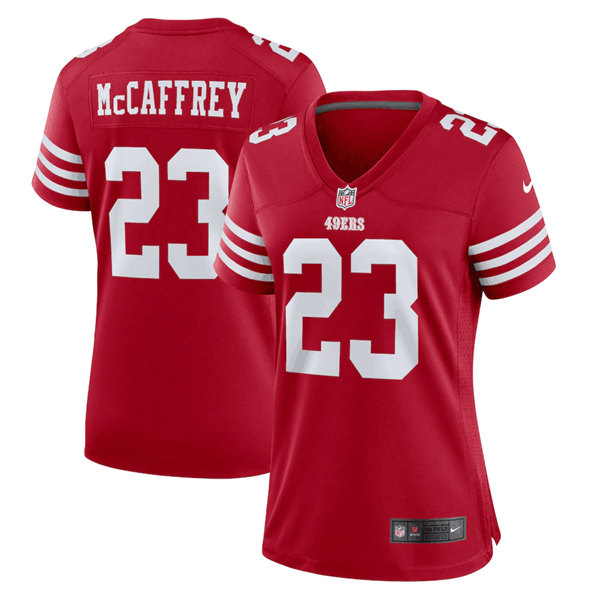 Women's NFL San Francisco 49ers #23 Christian McCaffrey Red Vapor Untouchable Stitched Jersey(Run Small)