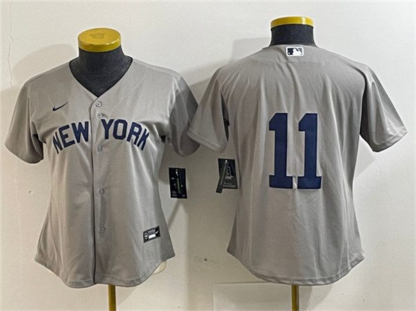 Women's New York Yankees #11 Anthony Volpe Gray Cool Base Stitched Jersey(Run Small)