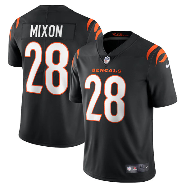 Women's Cincinnati Bengals #28 Joe Mixon 2021 Black Vapor Limited Stitched NFL Jersey (Run Smaller)