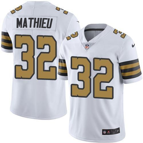 Women's New Orleans Saints #32 Tyrann Mathieu White Color Rush Limited Stitched Jersey(Run Small)
