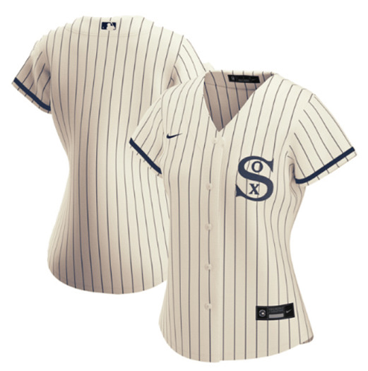 Women's Chicago White Sox Blank 2021 Cream/Navy Name&Number Field of Dreams Cool Base Stitched Jersey(Run Small)