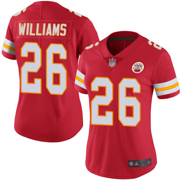 Women's Kansas City Chiefs #26 Damien Williams 2020 Red Vapor Untouchable Limited Stitched NFL Jersey(Run Small)