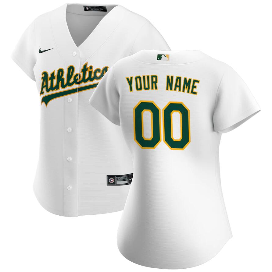 Women's Athletics Active Player Customs White Stitched Jersey(Run Smaller)