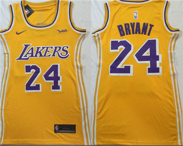 Lakers #24 Kobe Bryant Gold Women's Dress Stitched NBA Jersey