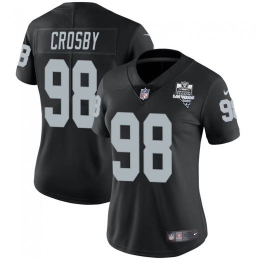 Women's Las Vegas Raiders #98 Maxx Crosby Black 2020 Inaugural Season Vapor Untouchable Limited Stitched Jersey(Run Small)