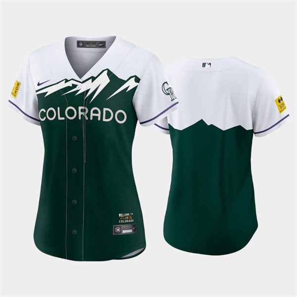 Women's Colorado Rockies Blank 2022 Green City Connect Stitched Baseball Jersey(Run Small)