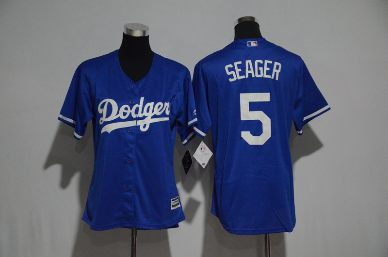 Women's Los Angeles Dodgers #5 Corey Seager Majestic Royal Cool Base Player Stitched MLB Jersey