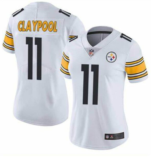 Women's Pittsburgh Steelers #11 Chase Claypool White Vapor Untouchaable Limited Stitched Jersey(Run Small)