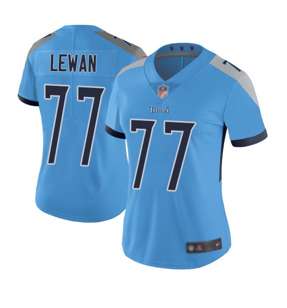 Women's Tennessee Titans #77 Taylor Lewan Light Blue Vapor Untouchable Limited Stitched Football Jersey(Run Small)