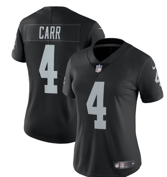 Women's Oakland Raiders #4 Derek Carr Black Vapor Untouchable Limited Stitched Jersey(Run Small)