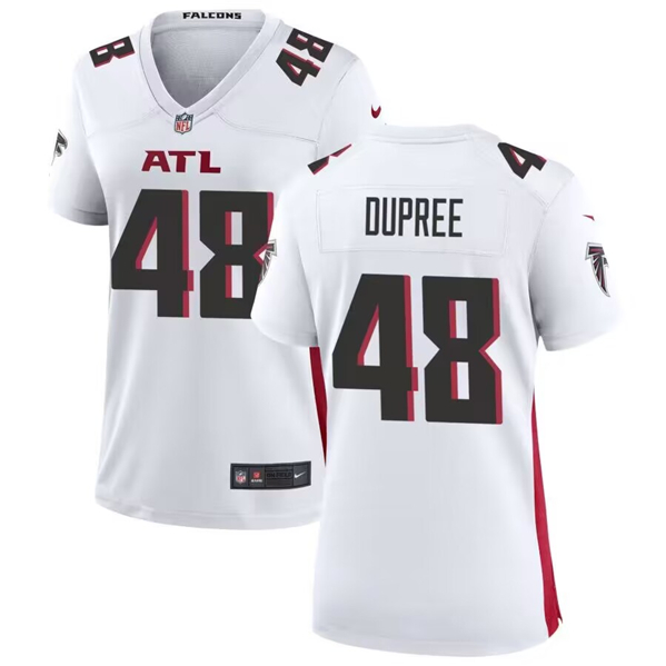 Women's Atlanta Falcons #48 Bud Dupree White Stitched Game Jersey(Run Small)