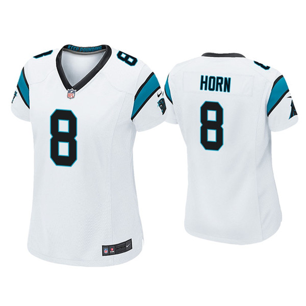 Women's Carolina Panthers #8 Jaycee Horn White Vapor Untouchable Limited Stitched Jersey(Run Small)
