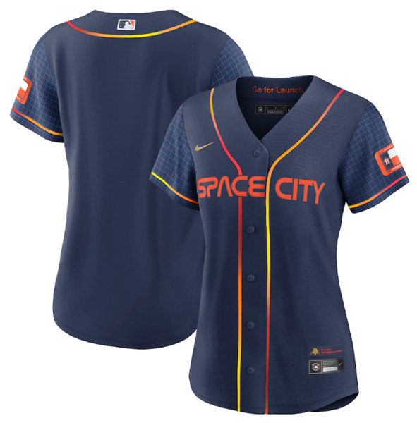 Women's Houston Astros Blank 2022 Navy City Connect Flex Base Stitched Jersey(Run Small)