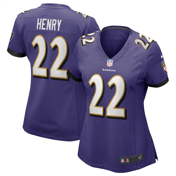 Women's Baltimore Ravens #22 Derrick Henry Purple Football Stitched Jersey(Run Small)