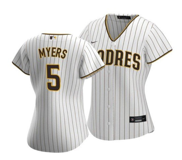 Women's San Diego Padres #5 Wil Myers White Cool Base Stitched Baseball Jersey(Run Small)
