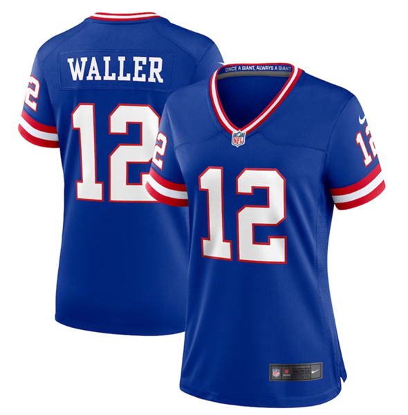 Women's New York Giants #12 Darren Waller Royal Classic Retired Player Stitched Game Jersey(Run Small)