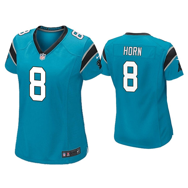 Women's Carolina Panthers #8 Jaycee Horn Blue Vapor Untouchable Limited Stitched Jersey(Run Small)