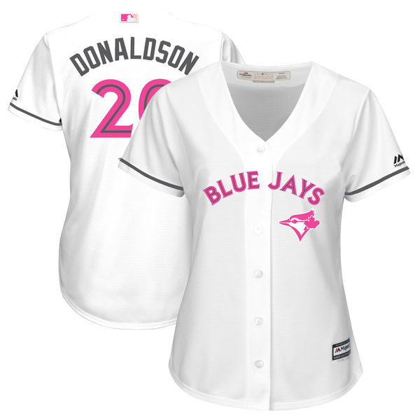 Women's New Toronto Blue Jays #20 Josh Donaldson Majestic White Mother's Day Cool Base Stitched MLB Jersey