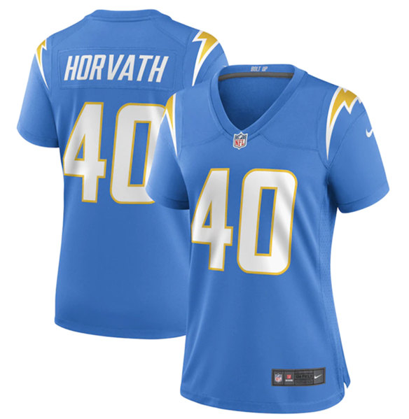 Women's Los Angeles Chargers #40 Zander Horvath Blue Stitched Game Jersey(Run Small)