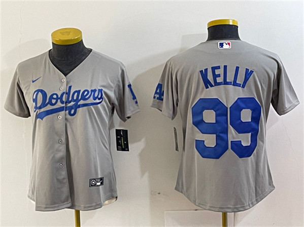 Women's Los Angeles Dodgers #99 Joe Kelly Gray Stitched Jersey(Run Small)