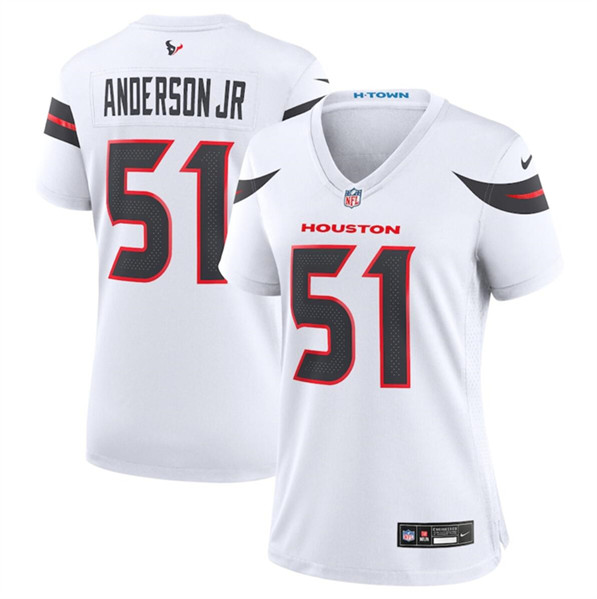 Women's Houston Texans #51 Will Anderson Jr. White 2024 Stitched Jersey (Run Small)