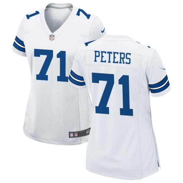 Women's Dallas Cowboys #71 Jason Peters White Stitched Game Jersey(Run Small)