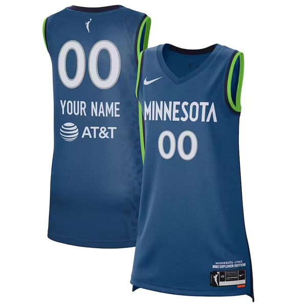 Men's Minnesota Lynx Active Player Custom Blue 2021 Explorer Edition Stitched Jersey
