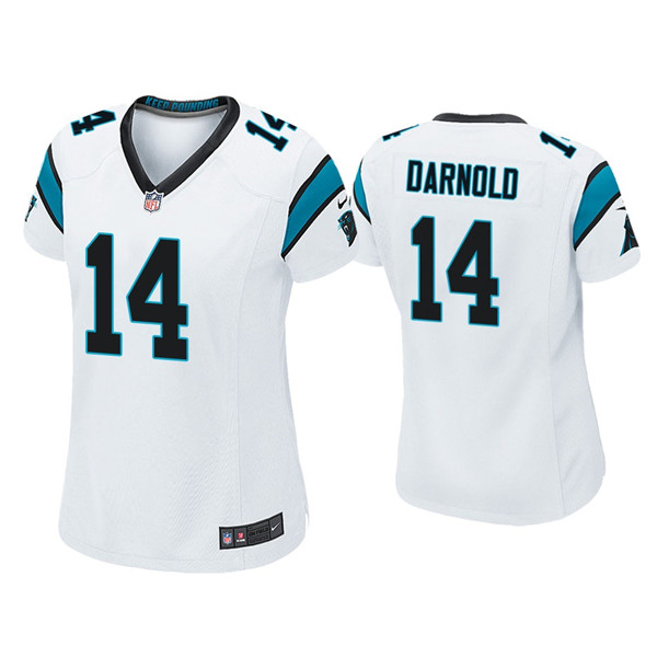 Women's Carolina Panthers #14 Sam Darnold White Vapor Untouchable Limited Stitched Jersey(Run Small)