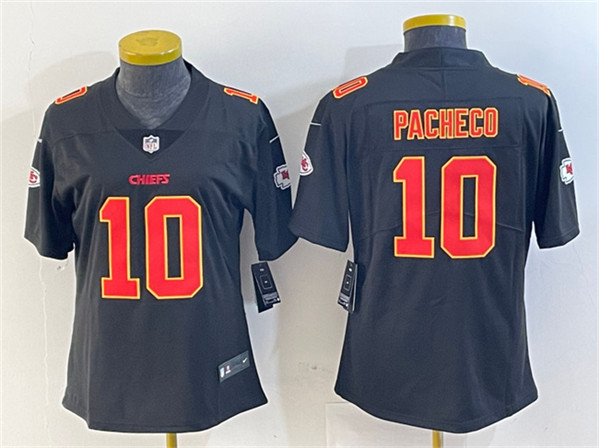 Women's Kansas City Chiefs #10 Isiah Pacheco Black Vapor Untouchable Limited Stitched Jersey(Run Small)