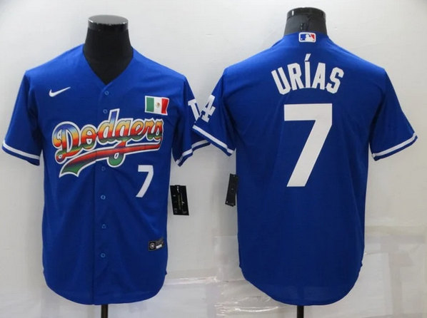 Women's Los Angeles Dodgers #7 Julio Urias Blue Cool Base Stitched Jersey(Run Small)