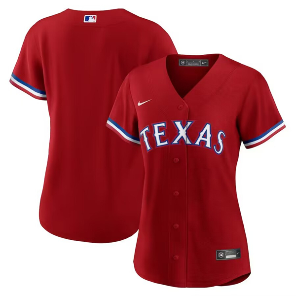 Women's Texas Rangers Blank Red Cool Base Stitched Jersey
