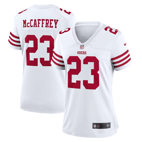Women's NFL San Francisco 49ers #23 Christian McCaffrey White Vapor Untouchable Stitched Jersey(Run Small)