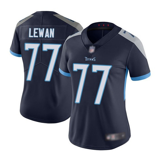 Women's Tennessee Titans #77 Taylor Lewan Navy Vapor Untouchable Limited Stitched Football Jersey(Run Small)