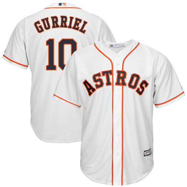 Women's Houston Astros #10 Yuli Gurriel Majestic White 2019 Cool Base Stitched MLB Jersey(Run Small)