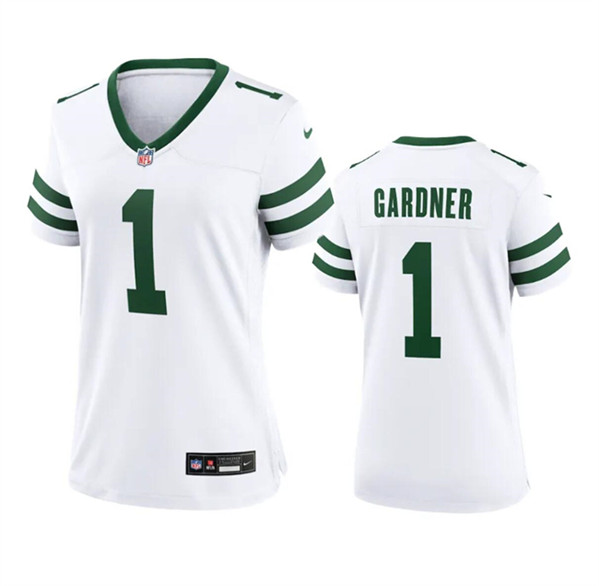 Women's New York Jets #1 Sauce Gardner White 2024 Football Stitched Jersey(Run Small)