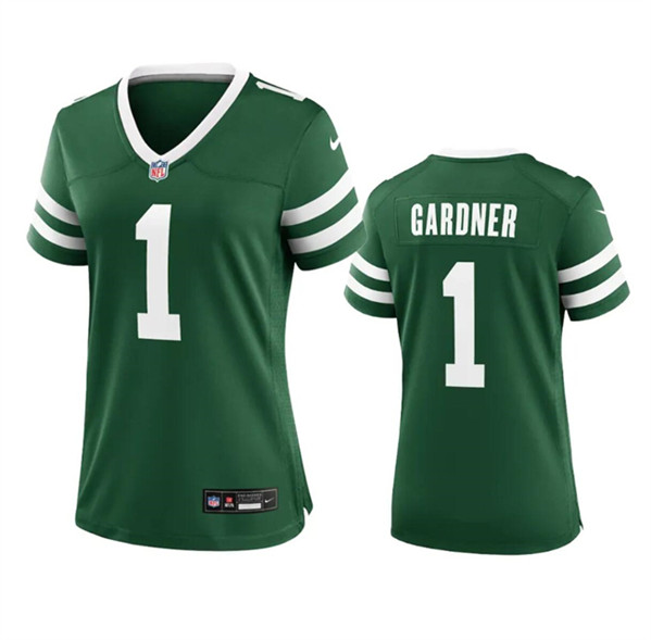 Women's New York Jets #1 Sauce Gardner Green 2024 Football Stitched Jersey(Run Small)