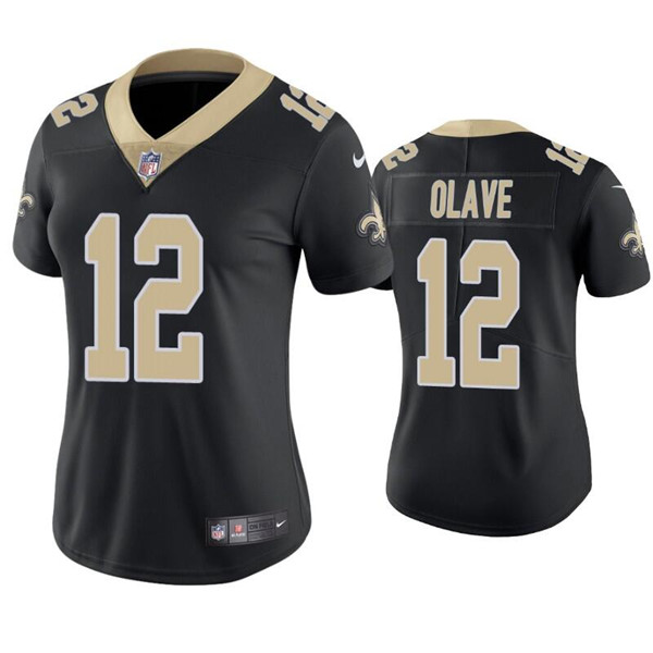 Women's New Orleans Saints #12 Chris Olave Black Vapor Untouchable Limited Stitched Jersey(Run Small)