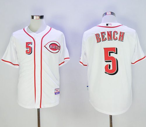 Women's Cincinnati Reds #5 Johnny Bench White Cool Base Stitched Jersey