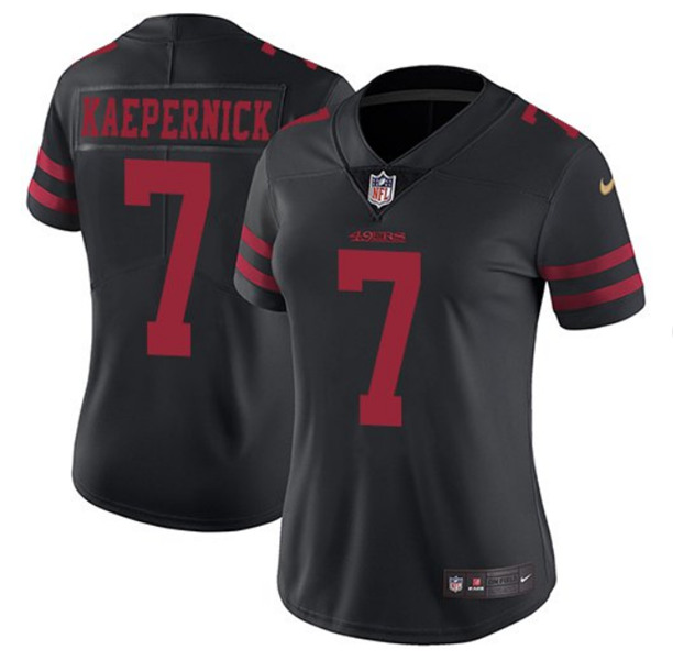 Women's San Francisco 49ers #7 Colin Kaepernick Navy Vapor Untouchable Limited Stitched NFL Jersey(Run Small)