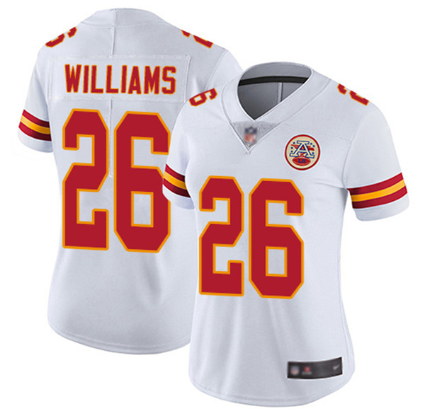 Women's Kansas City Chiefs #26 Damien Williams 2020 White Vapor Untouchable Limited Stitched Jersey(Run Small)