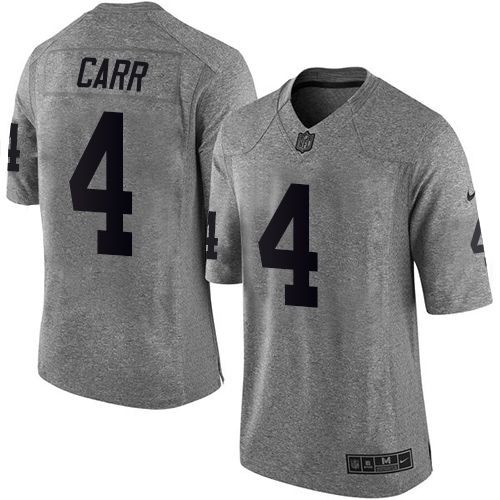 Women's Las Vegas Raiders #4 Derek Carr Grey Stitched NFL Jersey(Run Small)