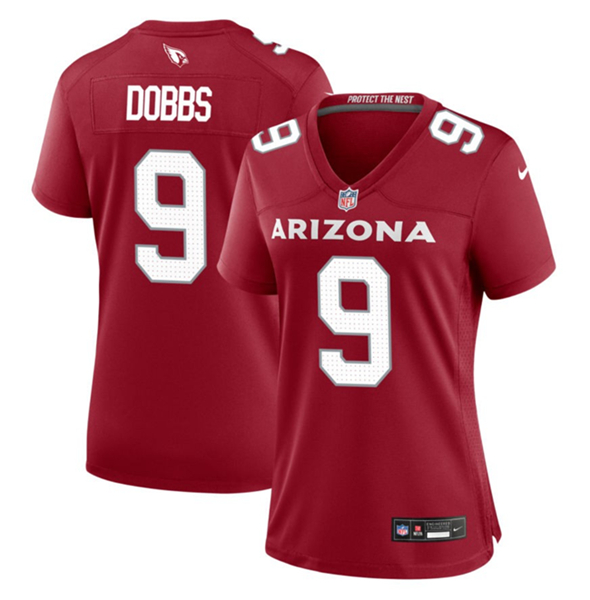 Women's Arizona Cardinals #9 Joshua Dobbs Red 2023 Stitched Jersey(Run Small)