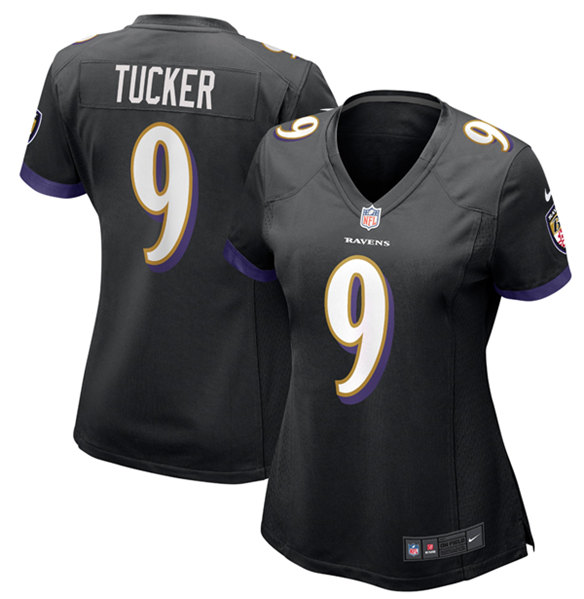 Women's Baltimore Ravens #9 Justin Tucker Black Vapor Untouchable Limited Stitched NFL Jersey
