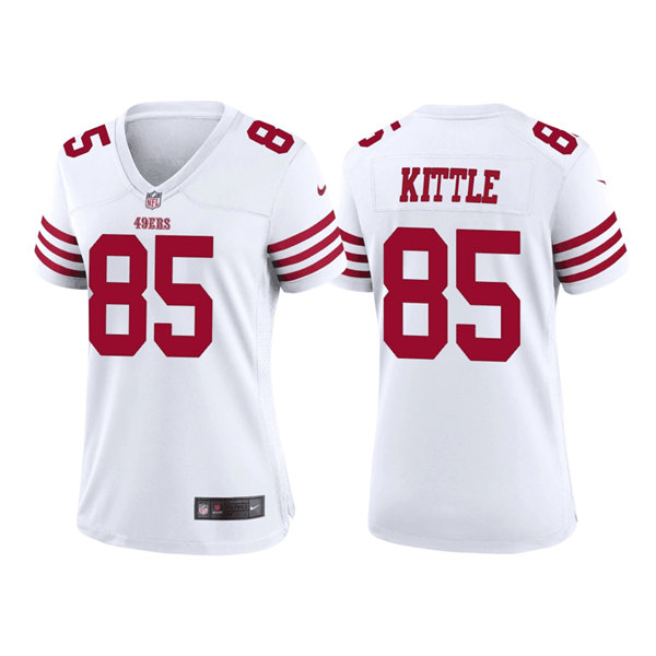 Women's San Francisco 49ers #85 George Kittle White Stitched Jersey(Run Small)