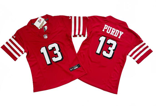 Women's San Francisco 49ers #13 Brock Purdy New Red 2023 F.U.S.E. Football Stitched Jersey(Run Small)