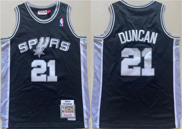 Youth San Antonio Spurs #21 Tim Duncan Black Stitched Jersey